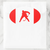 Kanada Hockey Ovaler Aufkleber (Tasche)
