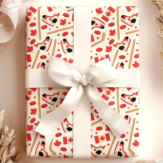 Kanada Hockey Themed Geschenkpapier