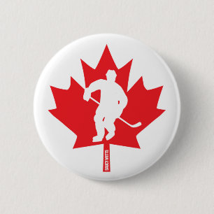 Kanada Hockeyspieler Maple Leaf Spieler Flare Button
