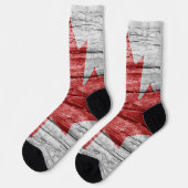Kanada Holzflagge Socken (Linkes Detail)