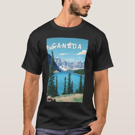 Kanada Illustration Travel Art Vintag T-Shirt (Vorderseite)