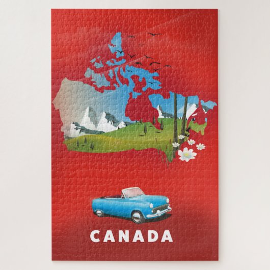 Kanada illustrierter Reisedruck. Puzzle (Vertikal)