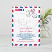 Kanada Irland Schweden Heart Wedding Einladung (Stehend Vorderseite)