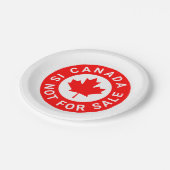 Kanada ist nicht zum Verkauf von Typografie Rotapf Pappteller (Schrägansicht)