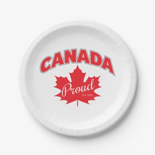 "Kanada ist stolz auf den Osten. 1867" mit Ahornle Pappteller (Vorderseite)