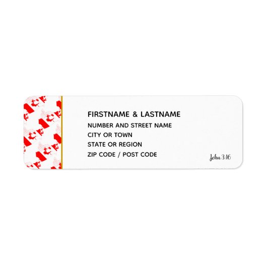 KANADA | John 3:16 Rücksendeadresse (Vorne)