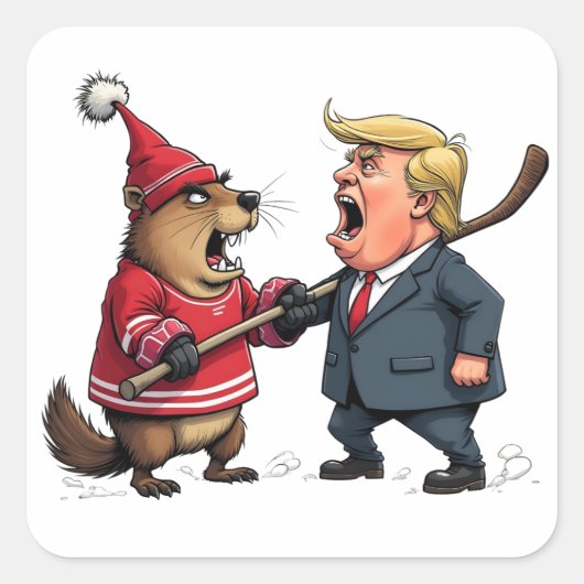 Kanada kämpft Trump Quadratischer Aufkleber (Vorderseite)