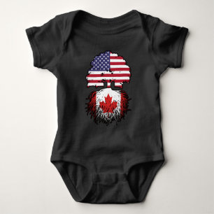Kanada Kanadier Amerikaner USA Baum Wurzeln Flagge Baby Strampler