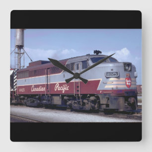 Kanada, Kanadier Pacific_Trains der Welt Quadratische Wanduhr