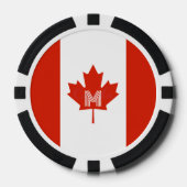 Kanada Kanadisches Ahornblättermonogramm Pokerchips (Vorderseite)