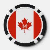 Kanada Kanadisches Ahornblättermonogramm Pokerchips (Rückseite)