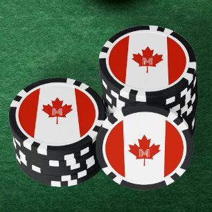 Kanada Kanadisches Ahornblättermonogramm Pokerchips