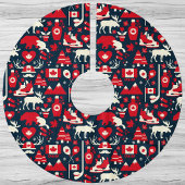 Kanada Kanadisches Weihnachts-Elsenmuster Polyester Weihnachtsbaumdecke