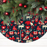 Kanada Kanadisches Weihnachts-Elsenmuster Polyester Weihnachtsbaumdecke<br><div class="desc">Kanadisches Weihnachts-Elche-Muster gebürstetes Polyester-Tree-Skirt. Schöne rot-weiße Winter kanadische Elemente vor einem marineblau Hintergrund. Mit Elch,  Weihnachtsbäumen,  kanadischer Flagge,  Ahornblättern und Eis-Skaten. Ideal für Weihnachten und Ferien.</div>