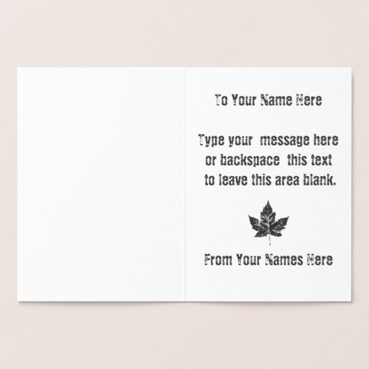 Kanada Karten Kanada Grußkarten Custom Silver (Innenseite)