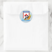 Kanada Kayaking Panda Runder Aufkleber (Tasche)