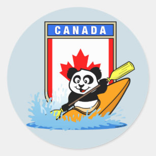 Kanada Kayaking Panda Runder Aufkleber