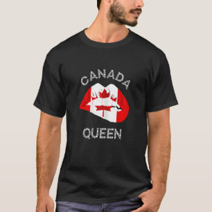 Kanada Königin Kanadische Flagge Lip Canadian Root T-Shirt