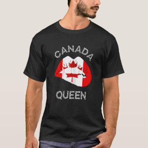 Kanada Königin Kanadische Flagge Lip Canadian Root T-Shirt