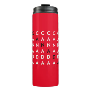 Kanada Kreuzworträtsel Raster Red Color Thermosbecher