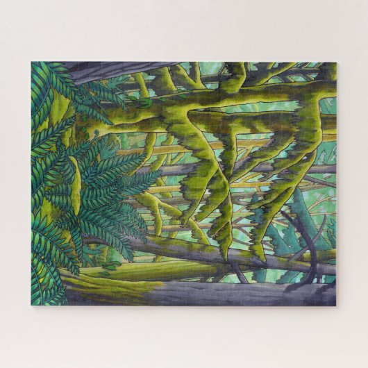 Kanada Landschaft Kunst Rätsel - Alter Wachstumswa Puzzle (Horizontal)