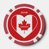 Kanada Liebe Custom Monogram Poker Chips (Rückseite)