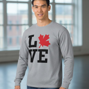 Kanada Liebt Maple Leaf Langarmshirt T-Shirt
