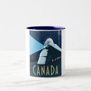 Kanada Locomotive Reiseplakat Zweifarbige Tasse