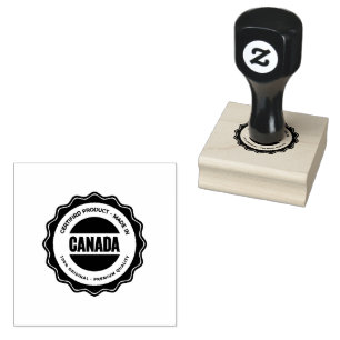 Kanada-Logo Sleek Grey Tintenabdruck Massivholz Gummistempel
