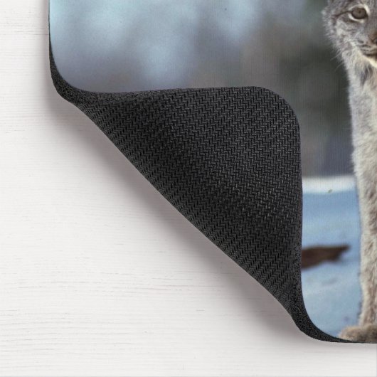 Kanada-Luchs auf Schnee Mousepad (Ecke)