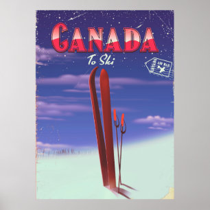 Kanada Luftpost zum Skipostkartenillustration. Poster