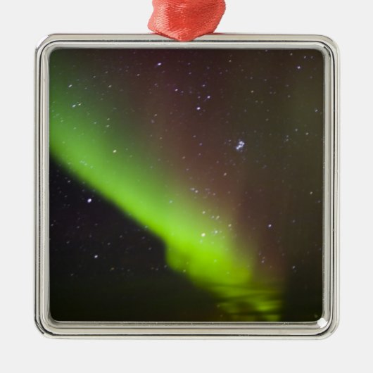 Kanada, Manitoba, Churchill. Aurora Borealis Silbernes Ornament (Vorne)