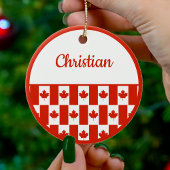 Kanada Maple Leaf Kanadisches Flaggenmuster Weihna Keramik Ornament
