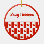 Kanada Maple Leaf Kanadisches Flaggenmuster Weihna Keramik Ornament (Hinten)