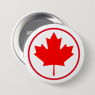 Kanada-Maple-Leaf-Rot-Weiß-Kanadische Flaggenfarbe Button