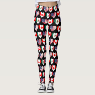 Kanada Mexiko USA 2026 Länderflaggen Leggings