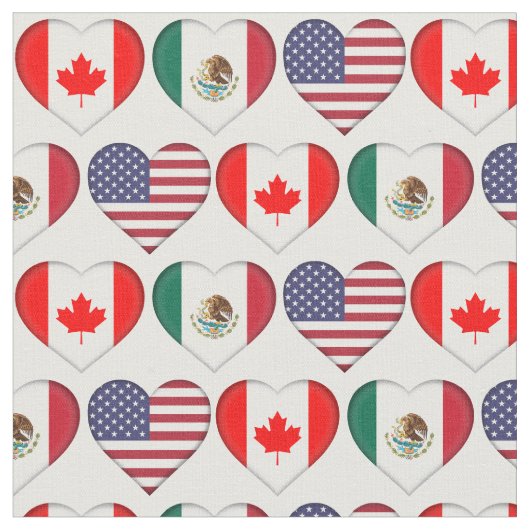 Kanada Mexiko USA 3 Länderflaggen Stoff (Nahaufnahme)