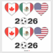 Kanada Mexiko USA Gastgeber Fußballturnier 2026 Aufkleber (Blatt)