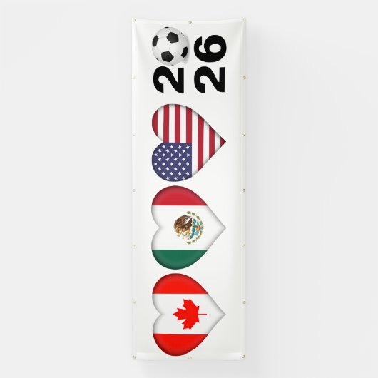 Kanada Mexiko USA Gastgeber Fußballturnier 2026 Banner (Vertikal)