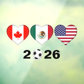 Kanada Mexiko USA Gastgeber Fußballturnier 2026 Fensteraufkleber (Blatt 3)