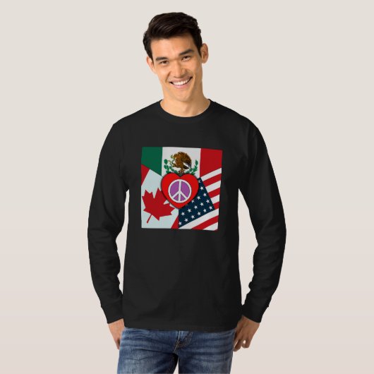 Kanada-Mexiko-USA Unisex Long Sleeve T - Shirt (Vorne ganz)