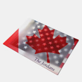 Kanada mit Amerika-Flaggen Fußmatte (Schrägansicht)