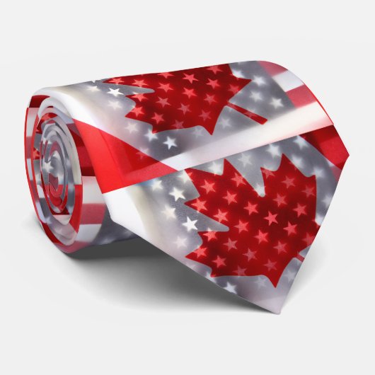 Kanada mit Amerika-Flaggen Krawatte (Gerollt)
