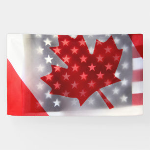 Kanada mit amerikanischen Flaggen Banner