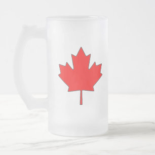 Kanada mit Blattfrost Glasbecher Mattglas Bierglas