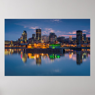 Kanada, Montreal, Skyline und alter Hafen Poster