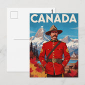 Kanada Mountie Vintage Kunst Postkarte (Vorne/Hinten)