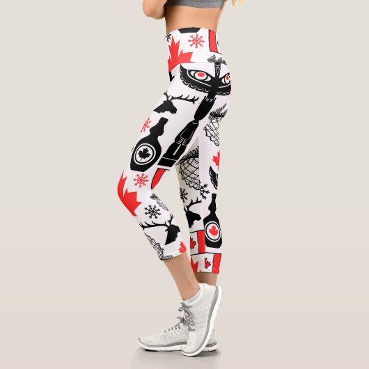 Kanada-Muster Capri Leggings (Links)
