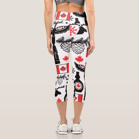 Kanada-Muster Capri Leggings (Rückseite)