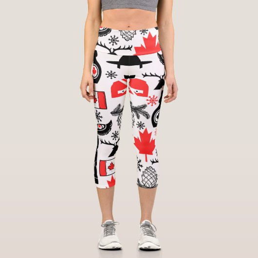Kanada-Muster Capri Leggings (Vorderseite)